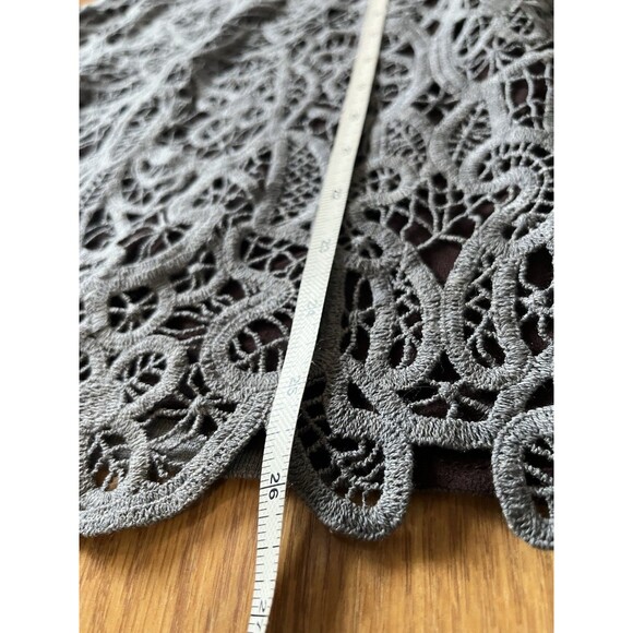 J Crew Gray Silk Merino Wool Crochet Tank Top Size Medium - Picture 8 of 8